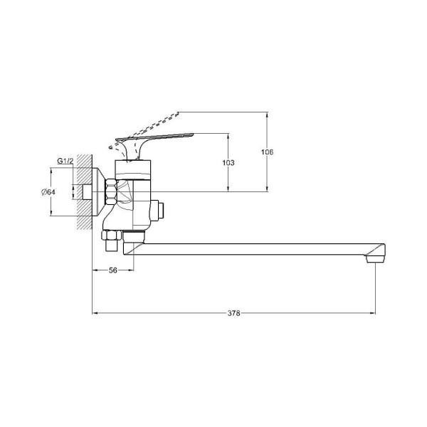 Смеситель для ванны G.Lauf LOT7-A010, хром. Фото 2