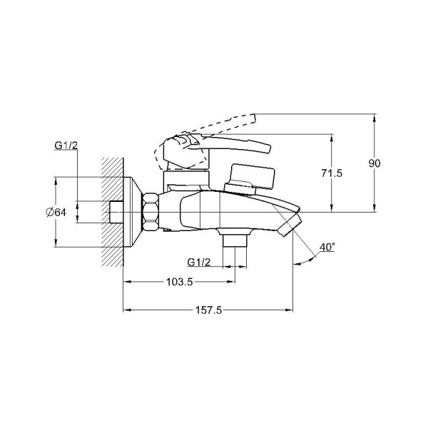 Смеситель для ванны G.Lauf LWF3-A113, хром. Фото 2