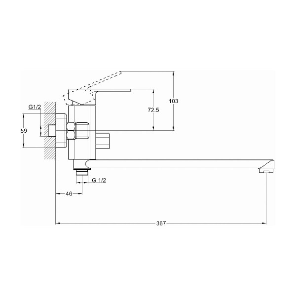 Смеситель для ванны G.Lauf NEB7-A123, хром. Фото 2