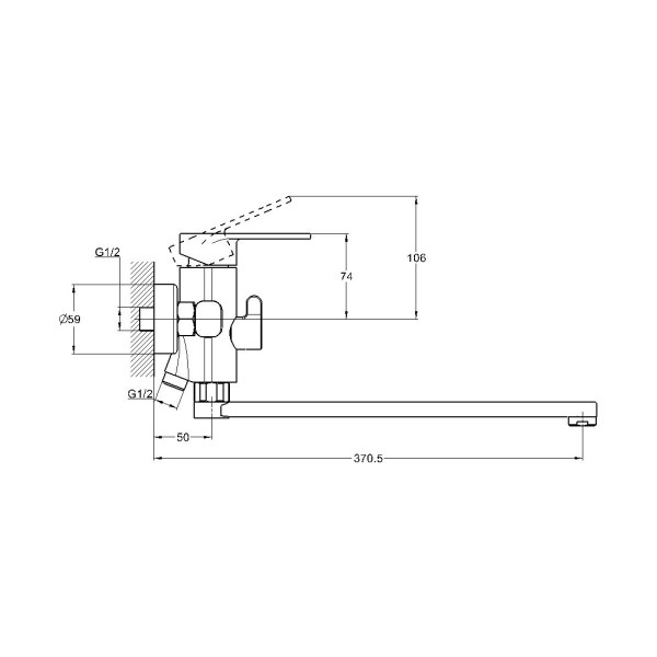 Смеситель для ванны G.Lauf NOB7-A128, хром. Фото 2