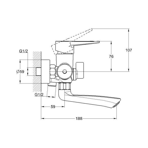 Смеситель для ванны G.Lauf NUD3-A045KT, бронза. Фото 2