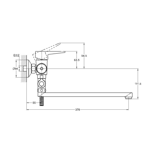 Смеситель для ванны G.Lauf NUD6-A146, хром. Фото 2