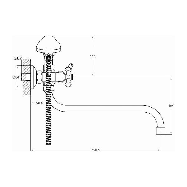Смеситель для ванны G.Lauf QFR7-A827, хром. Фото 2