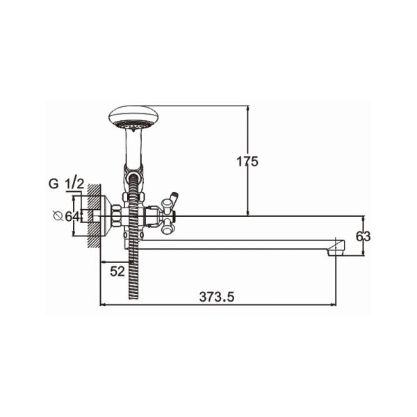Смеситель для ванны G.Lauf QFU7-A827, хром. Фото 2