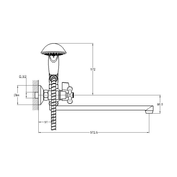 Смеситель для ванны G.Lauf QML7-A856, хром. Фото 2