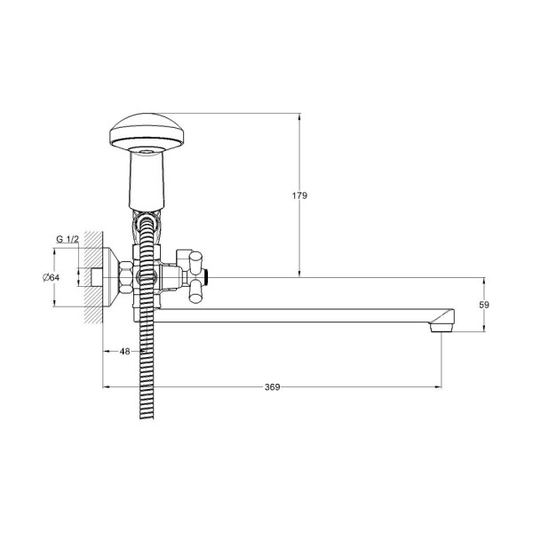 Смеситель для ванны G.Lauf QMT7-B722, хром. Фото 2