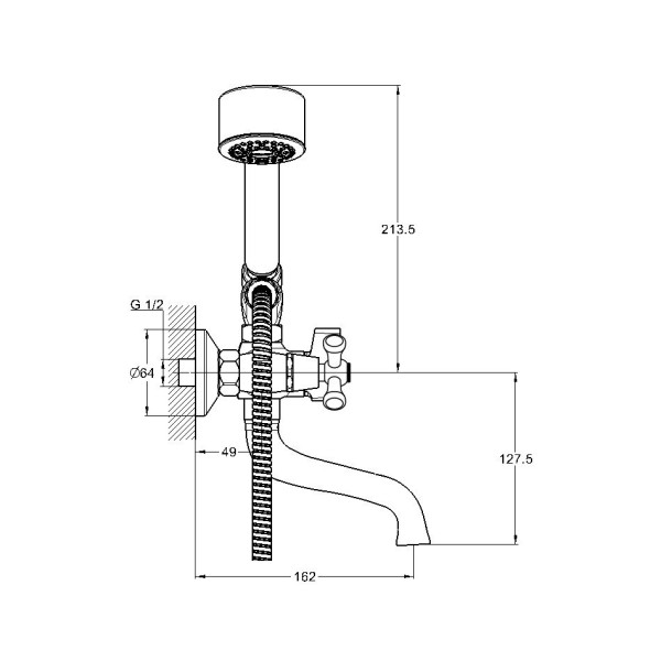 Смеситель для ванны G.Lauf QSL3-A827, хром. Фото 2
