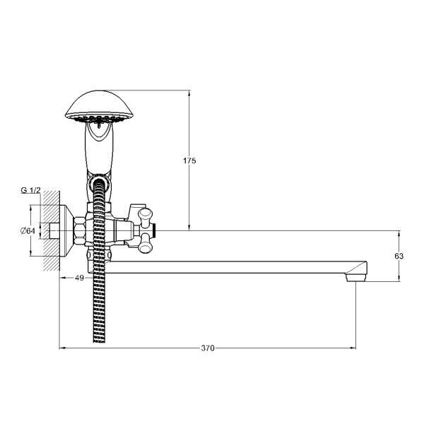 Смеситель для ванны G.Lauf QSL7-A827, хром. Фото 2