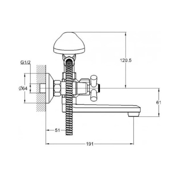 Смеситель для ванны G.Lauf QST3-A827, хром. Фото 2