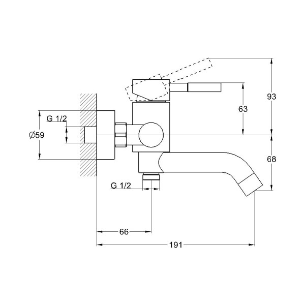Смеситель для ванны G.Lauf ZAP3-A090, нержавеющая сталь. Фото 2