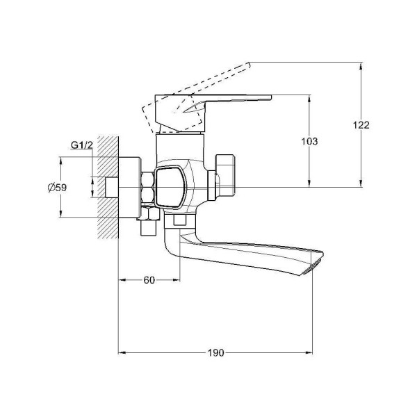 Смеситель для ванны G.Lauf ZDN3-A183, хром. Фото 2