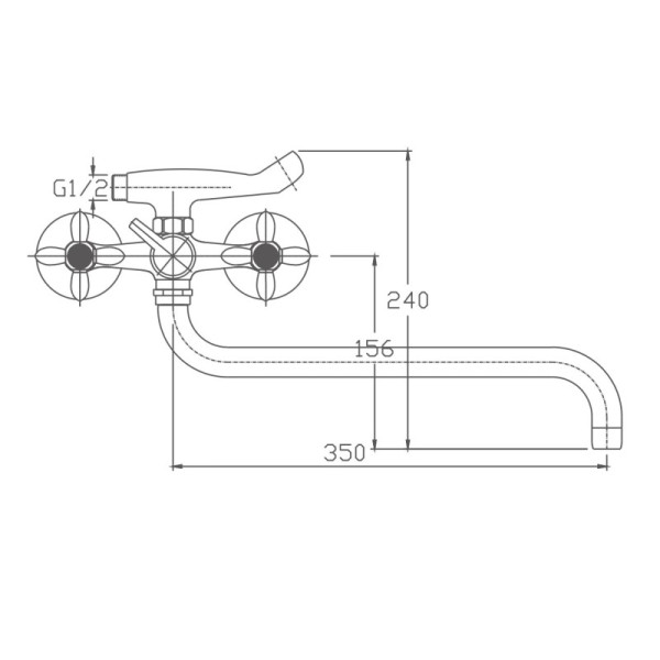 Смеситель для ванны Haiba HB2018, хром. Фото 2