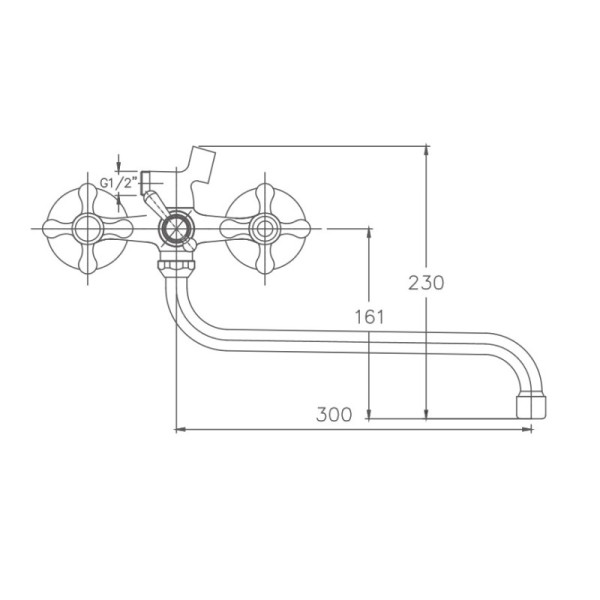 Смеситель для ванны Haiba HB2208, хром. Фото 2