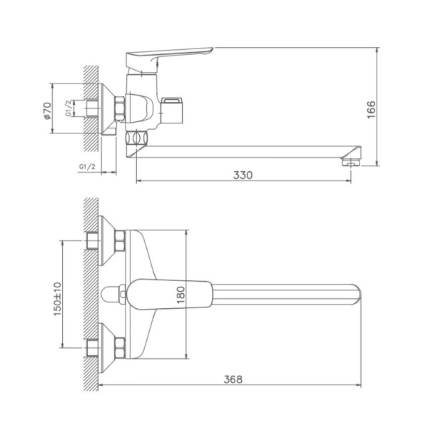Смеситель для ванны Haiba HB22198, хром. Фото 2