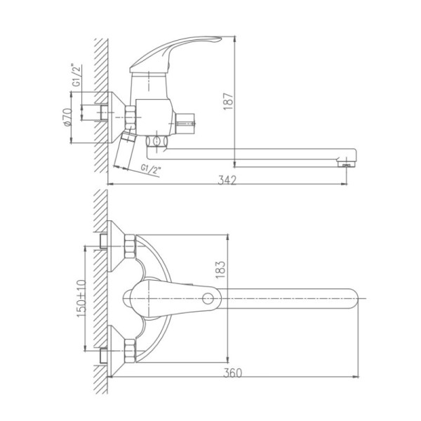 Смеситель для ванны Haiba HB2221, хром. Фото 2