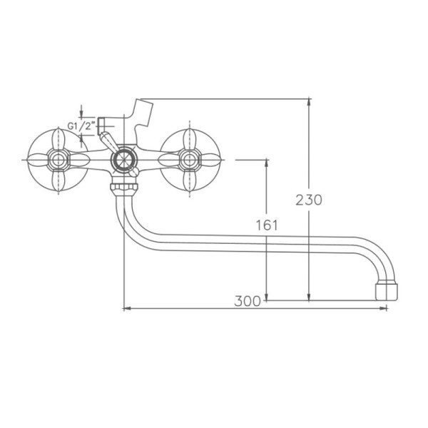 Смеситель для ванны Haiba HB2227, хром. Фото 2