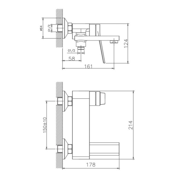 Смеситель для ванны Haiba HB60572, хром. Фото 2