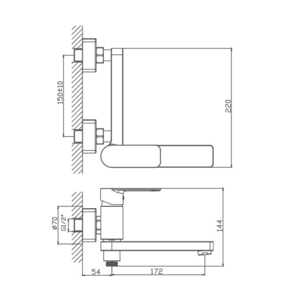 Смеситель для ванны Haiba HB60617, хром. Фото 2