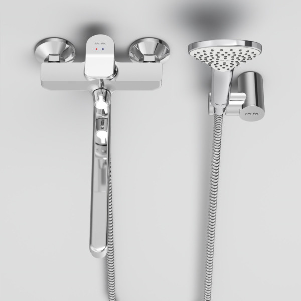 Смеситель для ванны и душа излив 300 мм, душевой набор, хром,. Фото 4