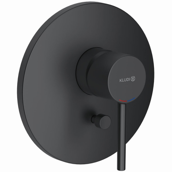 Смеситель для ванны и душа KLUDI BOZZ встраиваемый, внешняя часть, черный матовый (386503976). Фото 1