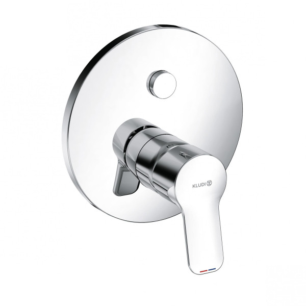 Смеситель для ванны и душа KLUDI PURE&EASY встраиваемый, внешняя часть, автоматический переключатель душ/ванна PUSH&SWITCH, хром (376590565). Фото 1