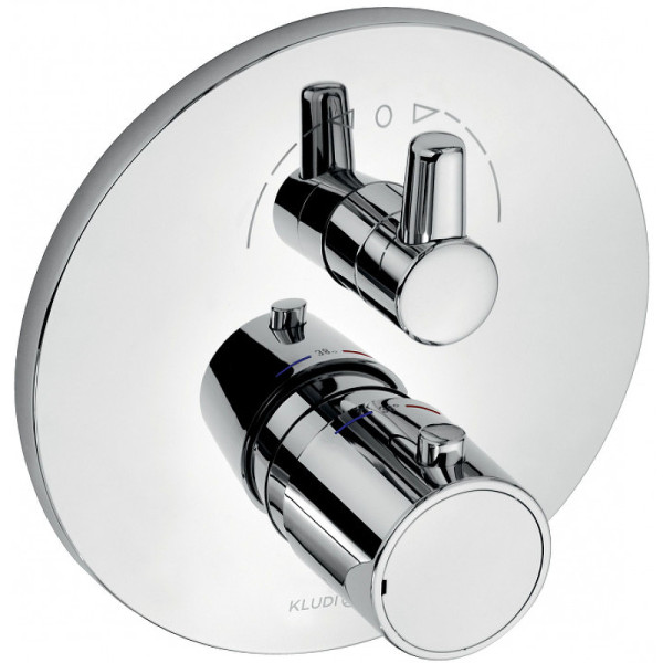 Смеситель для ванны и душа KLUDI ZENTA с термостатом с запорным вентилем-переключателем, внешняя часть, хром (388300545). Фото 1