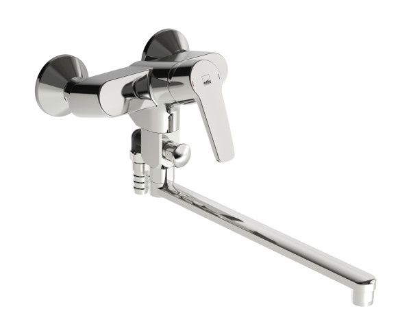 Смеситель для ванны и душа Oras Saga с поворотным изливом (300 мм) и душевым комплектом Oras Apollo (3945Y). Фото 1