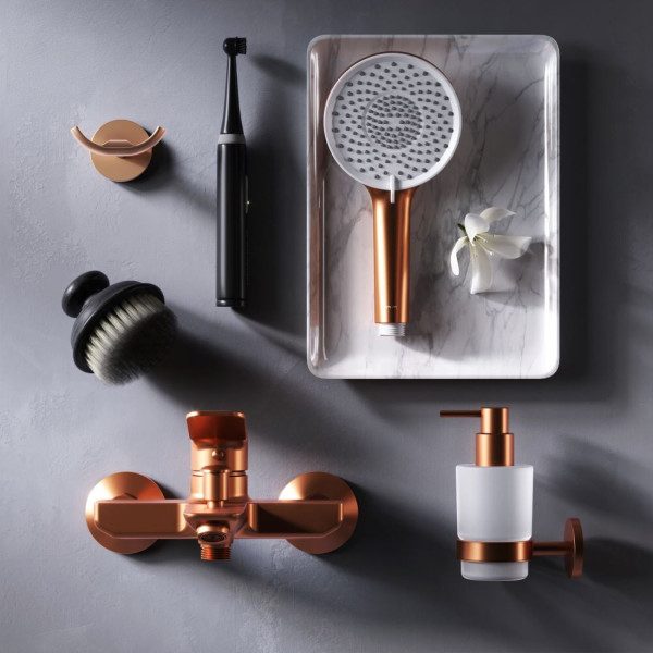 Смеситель для ванны и душа, розовое золото. Фото 3