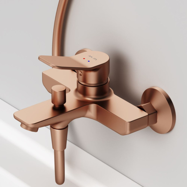 Смеситель для ванны и душа, розовое золото. Фото 4