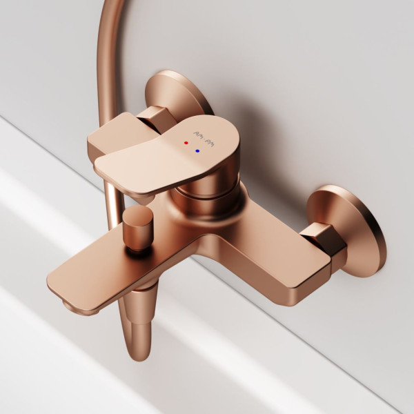 Смеситель для ванны и душа, розовое золото. Фото 5