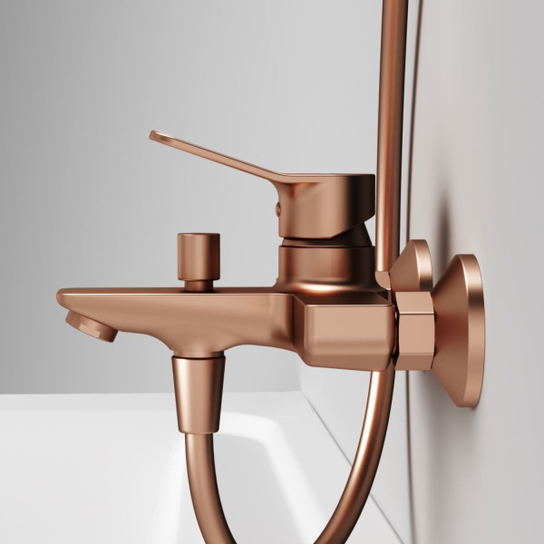 Смеситель для ванны и душа, розовое золото. Фото 6