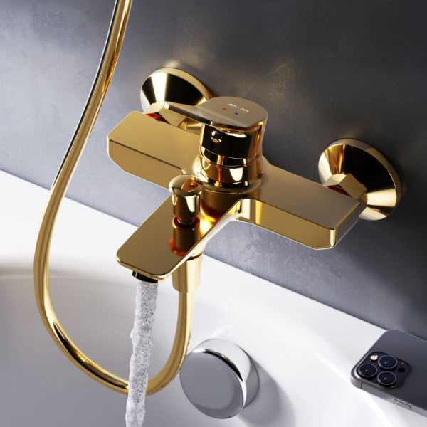 Смеситель для ванны и душа, золото. Фото 2