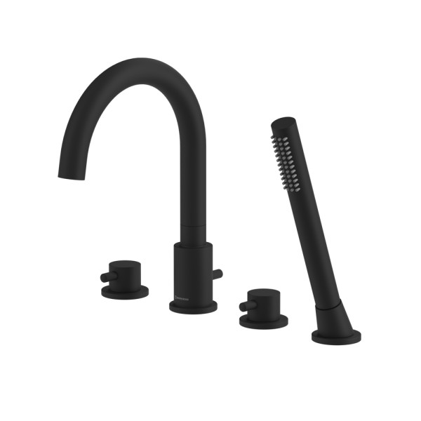 Смеситель для ванны на 4 отверстия WHITECROSS Y Y1232BL (черный мат). Фото 1