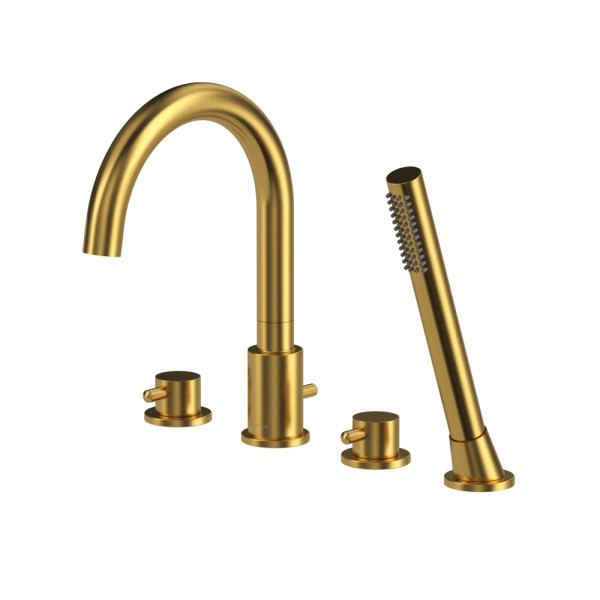 Смеситель для ванны на 4 отверстия WHITECROSS Y Y1232GLB (брашированное золото). Фото 1