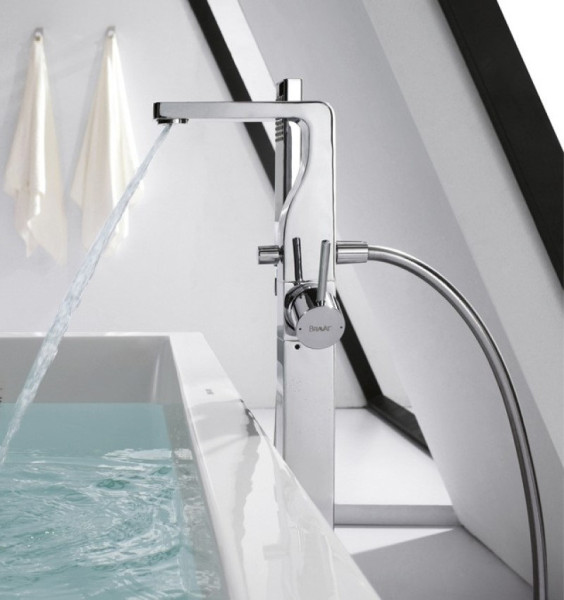 Смеситель для ванны напольный Bravat Arc F66061C-B3-ENG, хром. Фото 3