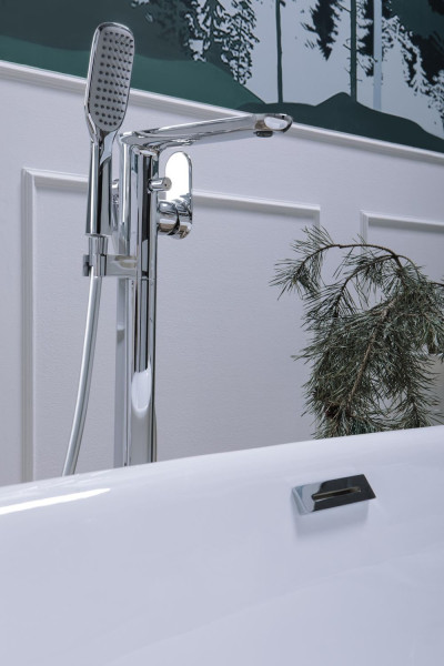 Смеситель для ванны напольный Bravat Gina F665104C-B3-ENG, хром. Фото 4