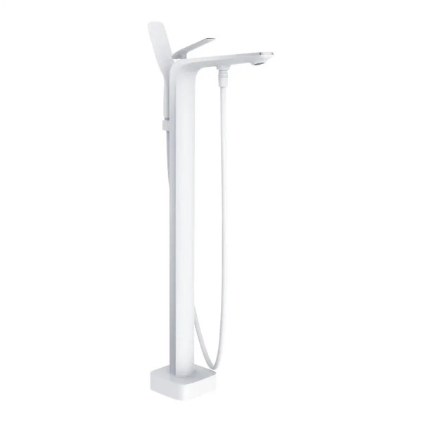 Смеситель для ванны напольный Rose R1322F, белый/хром. Фото 1