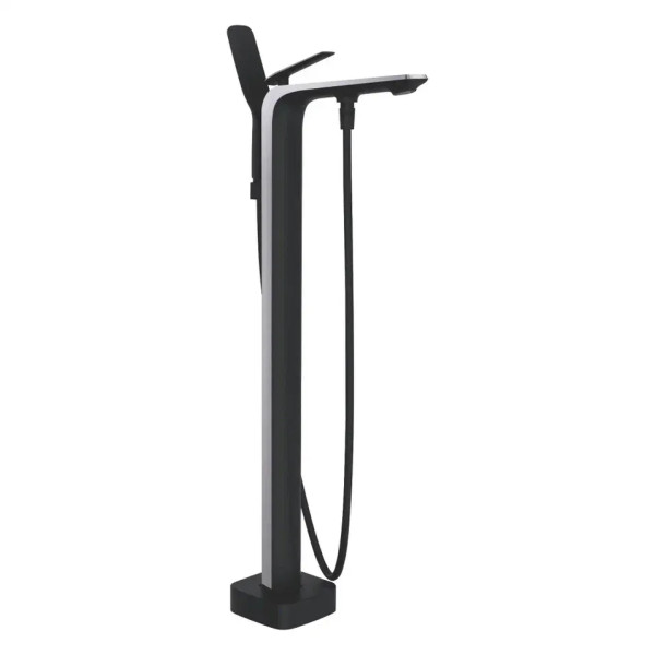 Смеситель для ванны напольный Rose R1322H, черный. Фото 1