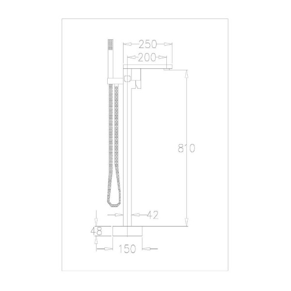Смеситель для ванны напольный Savol S-SUS8803L, сатин. Фото 2