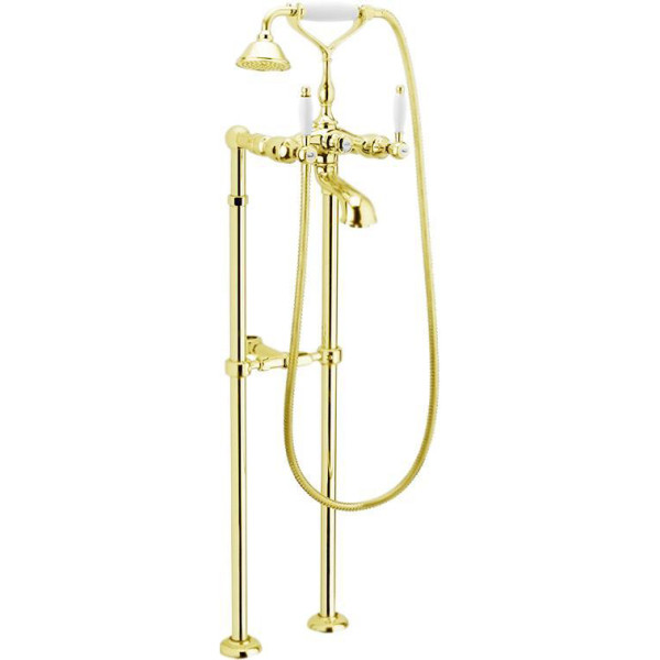 Смеситель для ванны напольный Webert Dorian DO720801010, золото. Фото 1