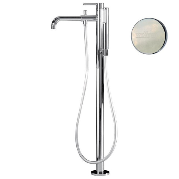 Смеситель для ванны напольный Webert Elio EL851101345, никель. Фото 1