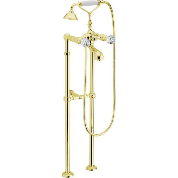 Смеситель для ванны напольный Webert Karenina KA720801010, золото. Фото 1