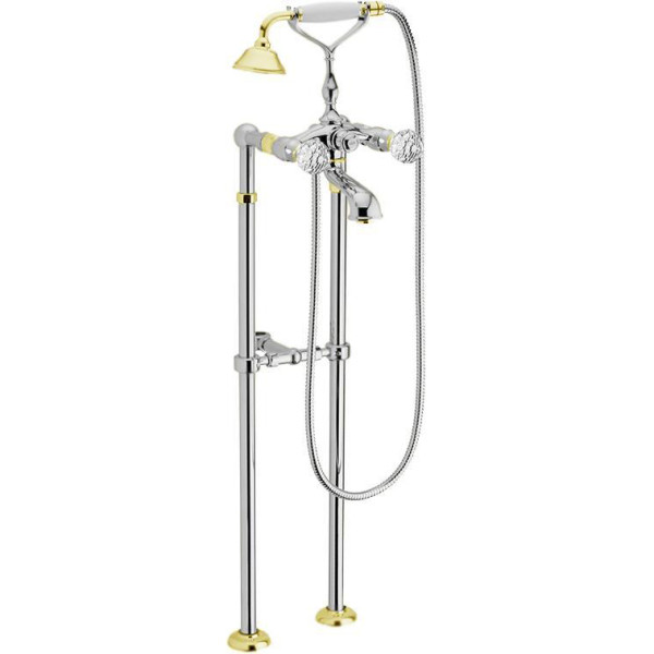 Смеситель для ванны напольный Webert Karenina KA720801017, хром/золото. Фото 1