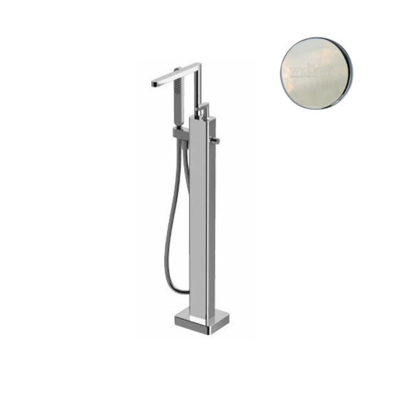 Смеситель для ванны напольный Webert Living LV851101345, никель. Фото 1