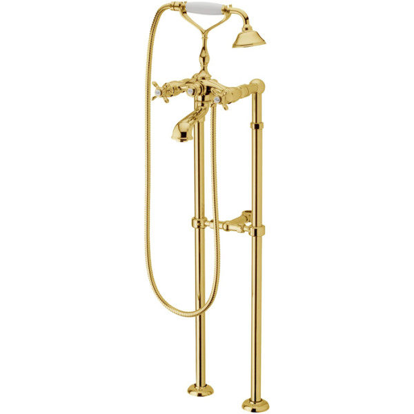 Смеситель для ванны напольный Webert Ottocento OT720801010, золото. Фото 1