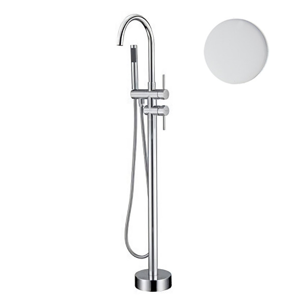 Смеситель для ванны напольный Webert Rimini RI851101740, белый. Фото 1