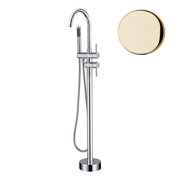 Смеситель для ванны напольный Webert Rimini RI851101794, золото матовое. Фото 1