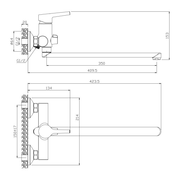 Смеситель для ванны Olive s ALBA 15221AL, хром. Фото 2