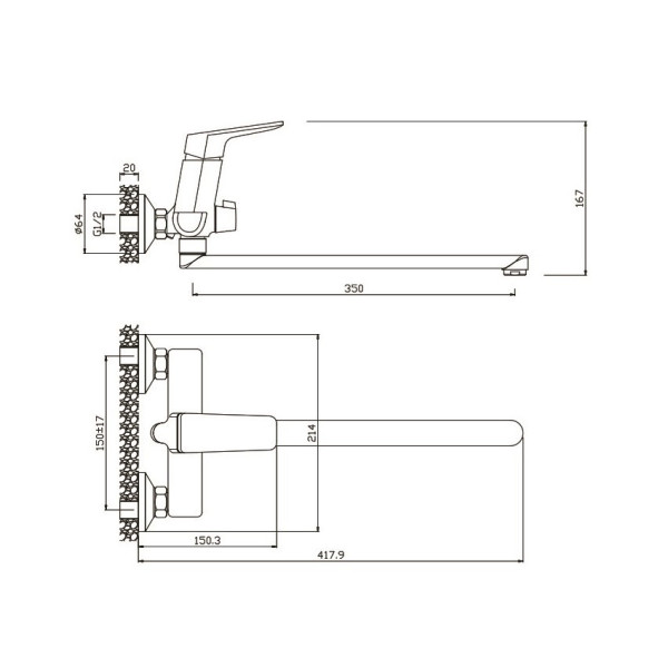 Смеситель для ванны Olive s ARAGON 10221AN, хром. Фото 2