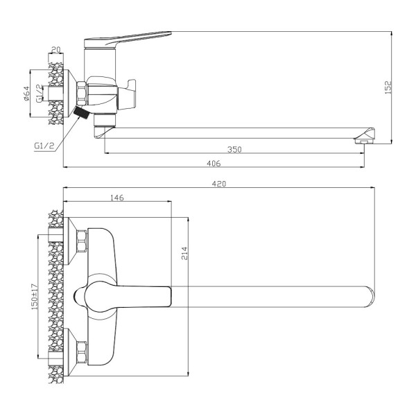 Смеситель для ванны Olive s ASTURIA 30221AS, хром. Фото 2